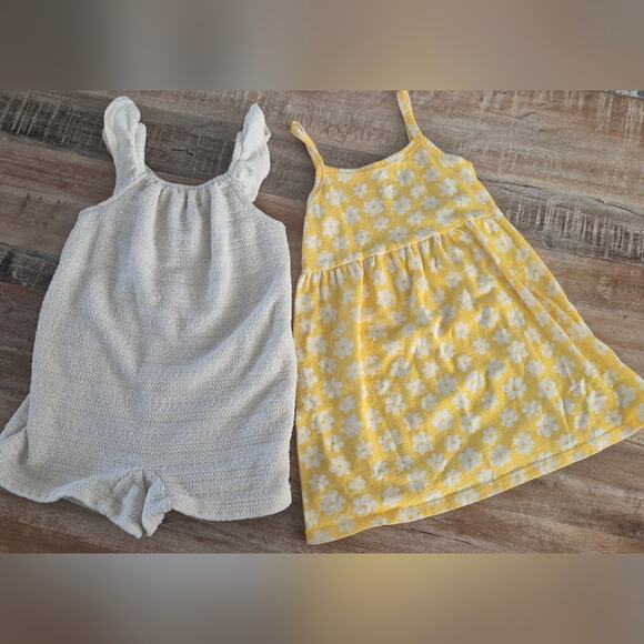 GAP Other - Girls Yellow Daisy Sundress & Cream Knit Romper Set 2/3T 100% Cotton